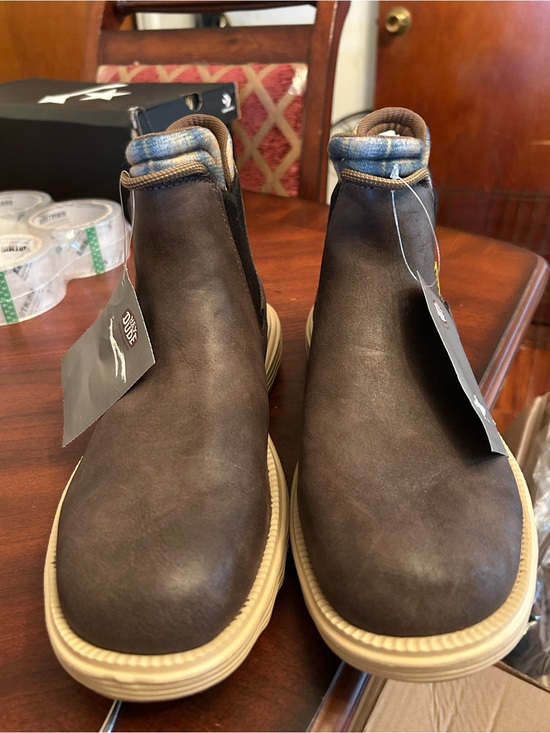 Men\'s Hey Dude Brown Boots - Size 9 Slip-On Casual, New main image 4